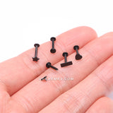 Detail View 2 of 5 Pcs of Assorted Style Blackline Minimalistic Internally Threaded Labret Flat Back Stud Package