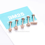 Detail View 3 of 5 Pcs of Assorted Style Rose Gold Minimalistic Internally Threaded Labret Flat Back Stud Package
