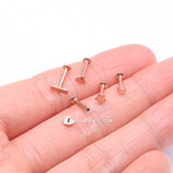 Detail View 2 of 5 Pcs of Assorted Style Rose Gold Minimalistic Internally Threaded Labret Flat Back Stud Package