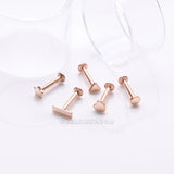 Detail View 1 of 5 Pcs of Assorted Style Rose Gold Minimalistic Internally Threaded Labret Flat Back Stud Package