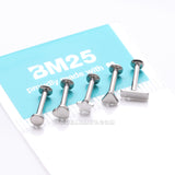 Detail View 3 of 5 Pcs of Assorted Style Steel Minimalistic Internally Threaded Labret Flat Back Stud Package