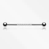 Sparkle Lined Gems Industrial Barbell-Clear