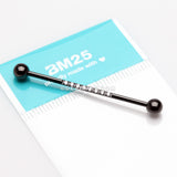 Blackline Sparkle Lined Gems Industrial Barbell-Clear