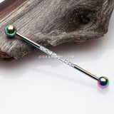 Colorline Sparkle Lined Gems Industrial Barbell-Clear