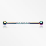 Colorline Sparkle Lined Gems Industrial Barbell-Clear