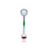 Colorline Fire Opal Press Fit Sparkle Curved Barbell-White Opal