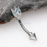 Tribal Feather Arrow Curved Barbell