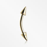 14 Karat Gold Spike Cone Curved Barbell