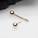 Detail View 2 of 14 Karat Gold OneFit™ Threadless Ball Top Barbell