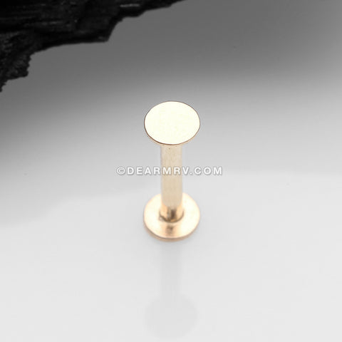 14 Karat Gold OneFit™ Threadless Flat Round Top Flat Back Stud Labret