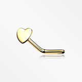 14 Karat Gold Flat Heart Top L-Shaped Nose Ring