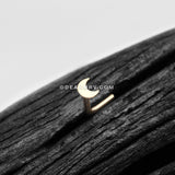 14 Karat Gold Flat Crescent Moon Top L-Shaped Nose Ring