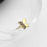 14 Karat Gold Butterfly Nose Stud Ring