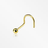 14 Karat Gold Solid Ball Top Nose Screw Ring
