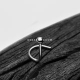 14 Karat White Gold Solid Dome Top Nose Screw Ring