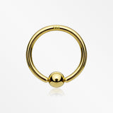 14 Karat Gold Ball End CBR Style Bendable Hoop Ring