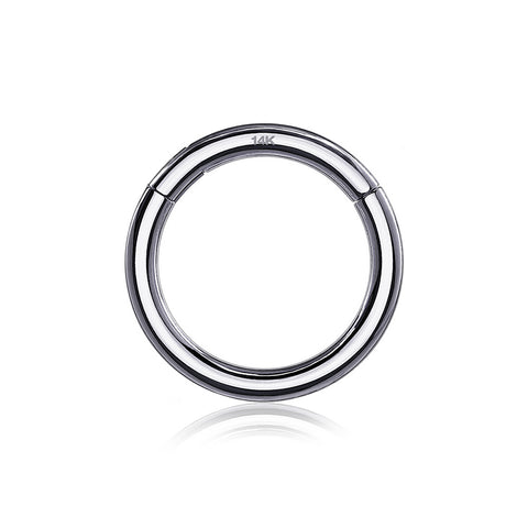 14 Karat White Gold Seamless Clicker Hoop Ring