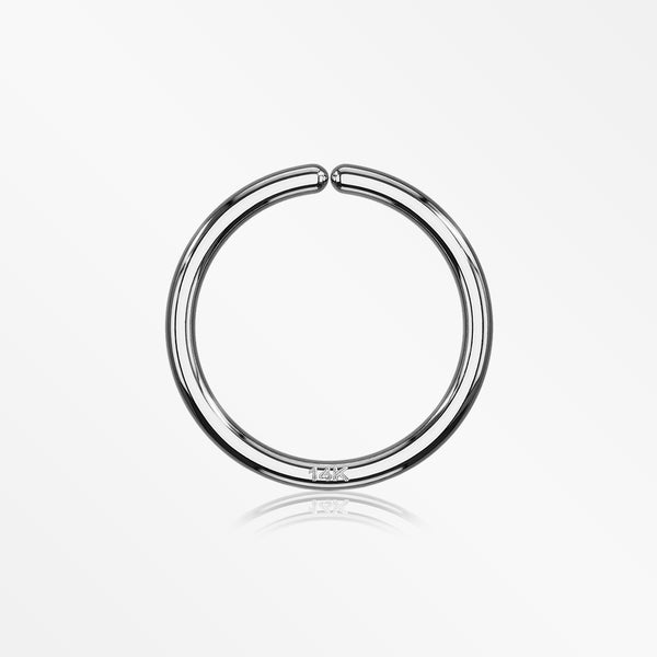 14 Karat White Gold Basic Bendable Hoop Ring