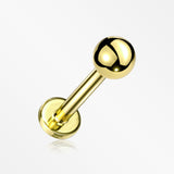 Golden Basic Ball Top Threadless Push-In Steel Labret