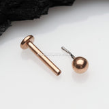 Rose Gold Basic Ball Top Threadless Push-In Steel Labret