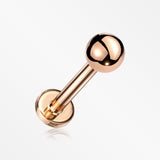 Rose Gold Basic Ball Top Threadless Push-In Steel Labret