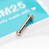 Rose Gold Basic Gem Ball Top Threadless Push-In Steel Labret-Clear