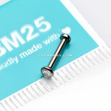 Implant Grade Titanium OneFit™ Threadless Gem Bezel Set Top Flat Back Stud Labret-Clear Gem