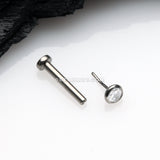 Implant Grade Titanium OneFit™ Threadless Gem Bezel Set Top Flat Back Stud Labret-Clear Gem