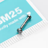 Implant Grade Titanium OneFit™ Threadless Gem Bezel Set Top Flat Back Stud Labret-Vitrail Medium