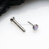 Implant Grade Titanium OneFit™ Threadless Fire Opal Bezel Set Top Flat Back Stud Labret-Purple Opal