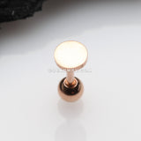 Rose Gold Flat Circle Top Cartilage Tragus Barbell Earring