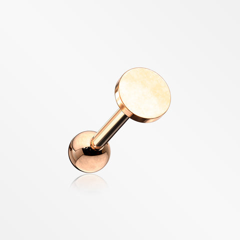 Rose Gold Flat Circle Top Cartilage Tragus Barbell Earring
