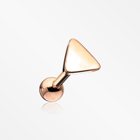 Rose Gold Flat Triangle Top Cartilage Tragus Barbell Earring