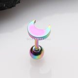 Colorline Flat Crescent Moon Top Cartilage Tragus Barbell Earring