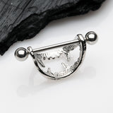Vicious Vampire Fang Nipple Shield Ring (Large)-Steel