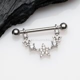 A Pair of Sparkly Glam Stars Dangle Nipple Shield-Clear