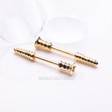 Detail View 1 of A Pair of Golden Nail Screw Bolt Steel Nipple Barbell