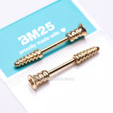Detail View 3 of A Pair of Golden Nail Screw Bolt Steel Nipple Barbell