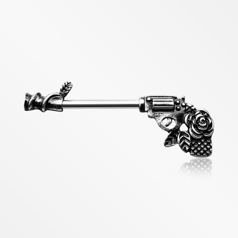 A Pair of Antique Rose Vine Pistol Gun Nipple Barbell