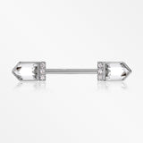 A Pair of Majestic Sparkle Point Nipple Barbell-Black