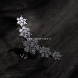 Brilliant Sparkle Flower Journey Top Internally Threaded Steel Labret-Clear