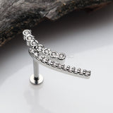 Curvature Sparkle Lined Internally Threaded Labret-Clear