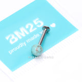 Turquoise Stone Ball Top Steel Flat Back Stud Labret