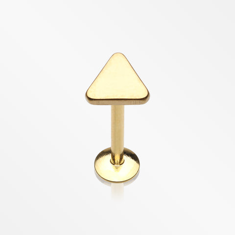 Golden Minimalist Triangle Top Internally Threaded Steel Labret