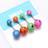 4 Pcs of Vibrant Splatter Acrylic Ball Belly Button Ring Package