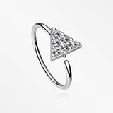 Triangle Multi-Gem Sparkle Bendable Hoop Ring-Clear