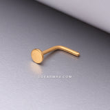 Golden Circle Plate Top Basic Steel L-Shaped Nose Ring