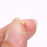 Rose Gold Circle Plate Top Basic Steel L-Shaped Nose Ring