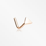 Rose Gold Triangle Plate Top Basic Steel L-Shaped Nose Ring