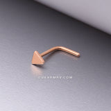 Rose Gold Triangle Plate Top Basic Steel L-Shaped Nose Ring